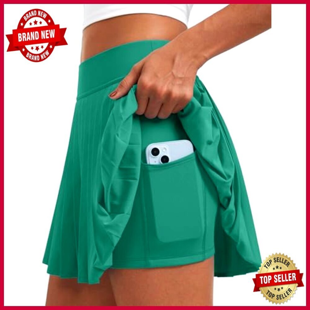 High Waisted Athletic Skort with Pockets, Built-in Shorts, Quick Dry - Picture 4 of 5